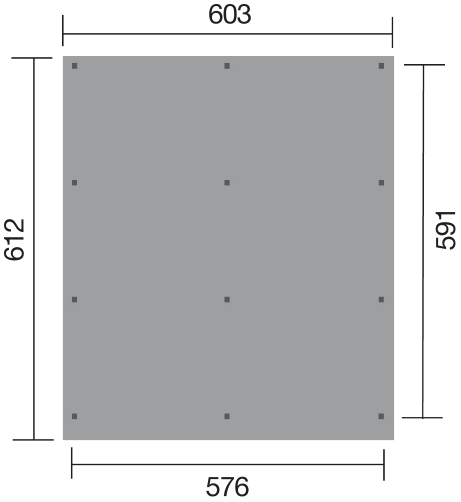 weka Flachdach-Doppelcarport 618 Gr.2 Trapezblech-