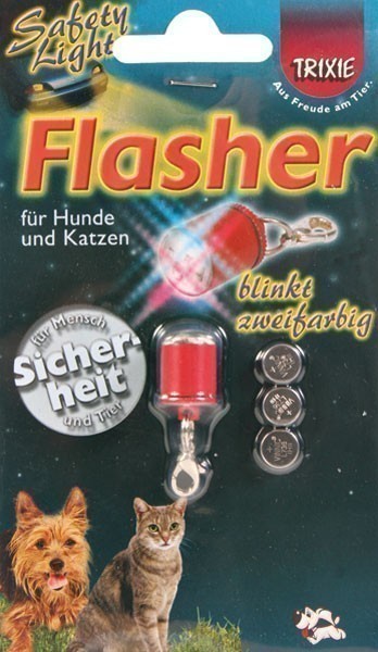 Anhänger zweifarbiges Blinklicht Flasher Safety Light TRIXIE rot