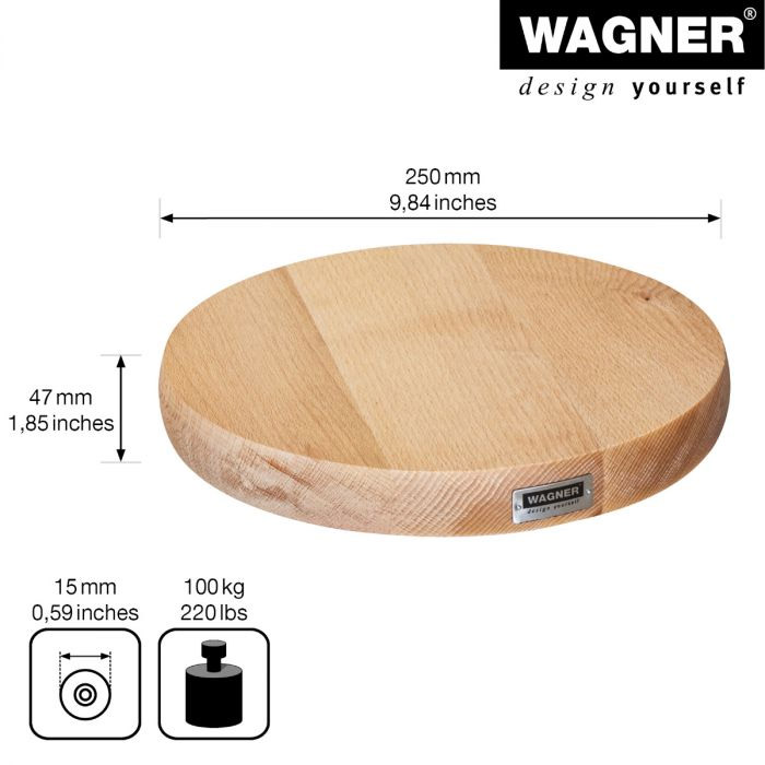 Multiroller Pflanzenroller Holz rund 250 mm für 100 kg