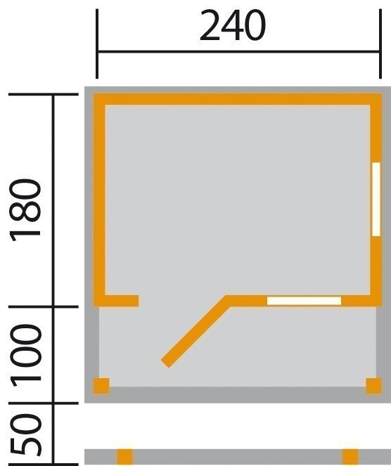 weka Gartenhaus 820 A Gr.1, natur, VD/T 100 cm, ET