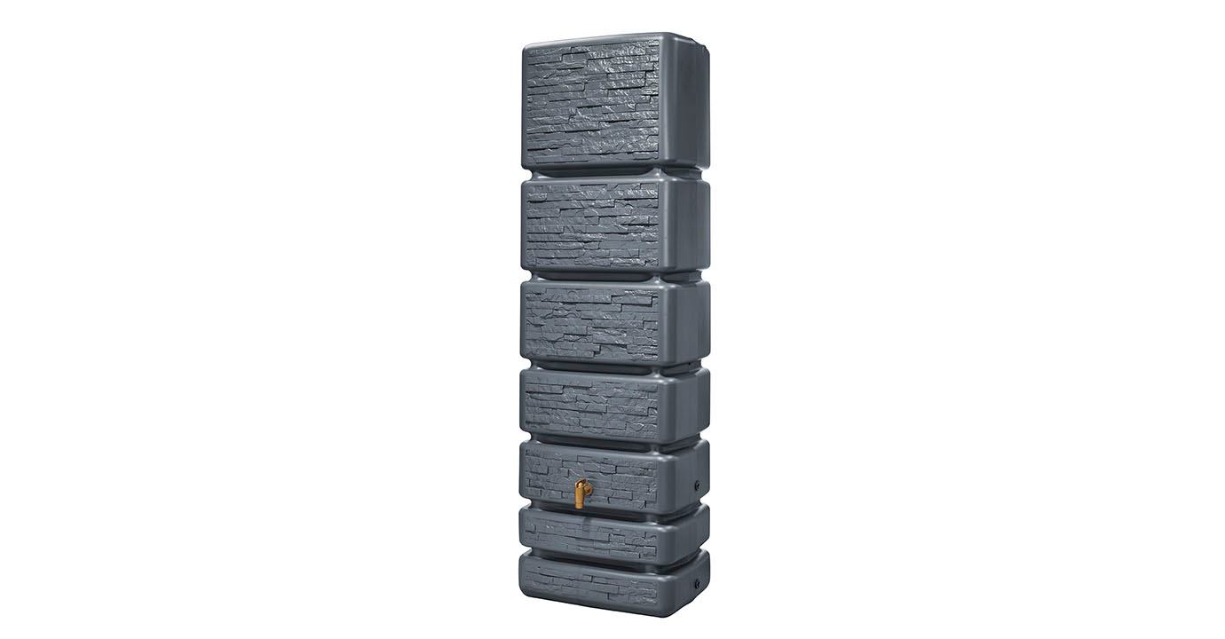 4rain Slim Stone Decor Wandtank 350L – Graphite Grey