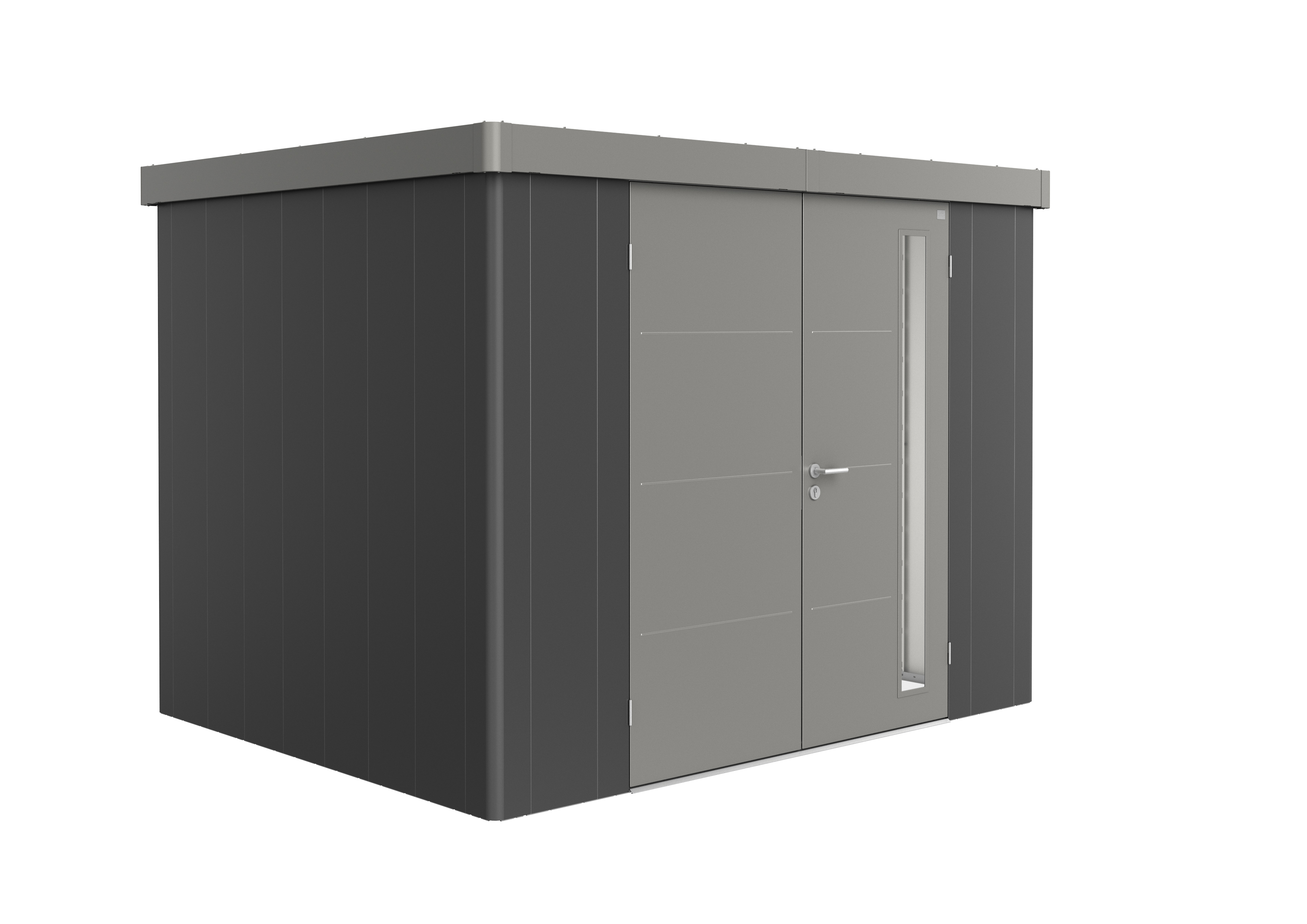 Biohort Gerätehaus Neo 2C Variante 3.2 Doppeltür dunkelgrau quarzgrau