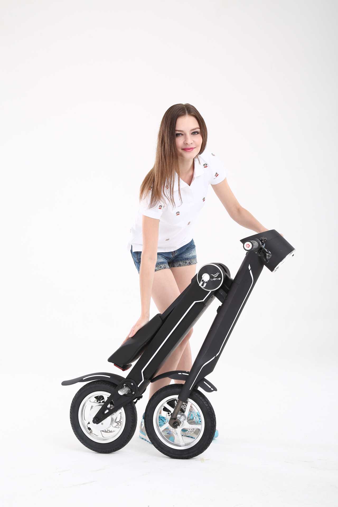 Scooter mit Sitz Campingroller Elektroroller klappbar blau