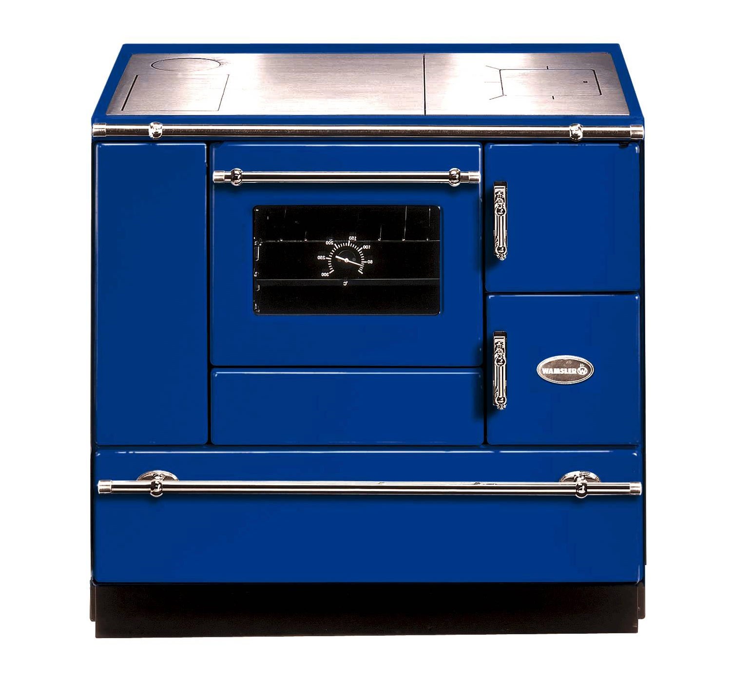 Küchenherd Wamsler K138CL Creative-Line blau Stahlfeld Ans links
