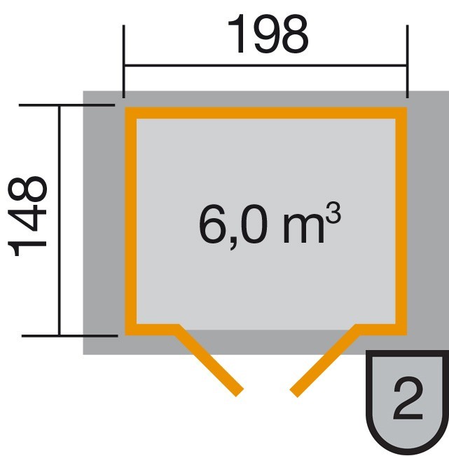weka Gartenhaus 316 Gr.1, natur, 19 mm, DT