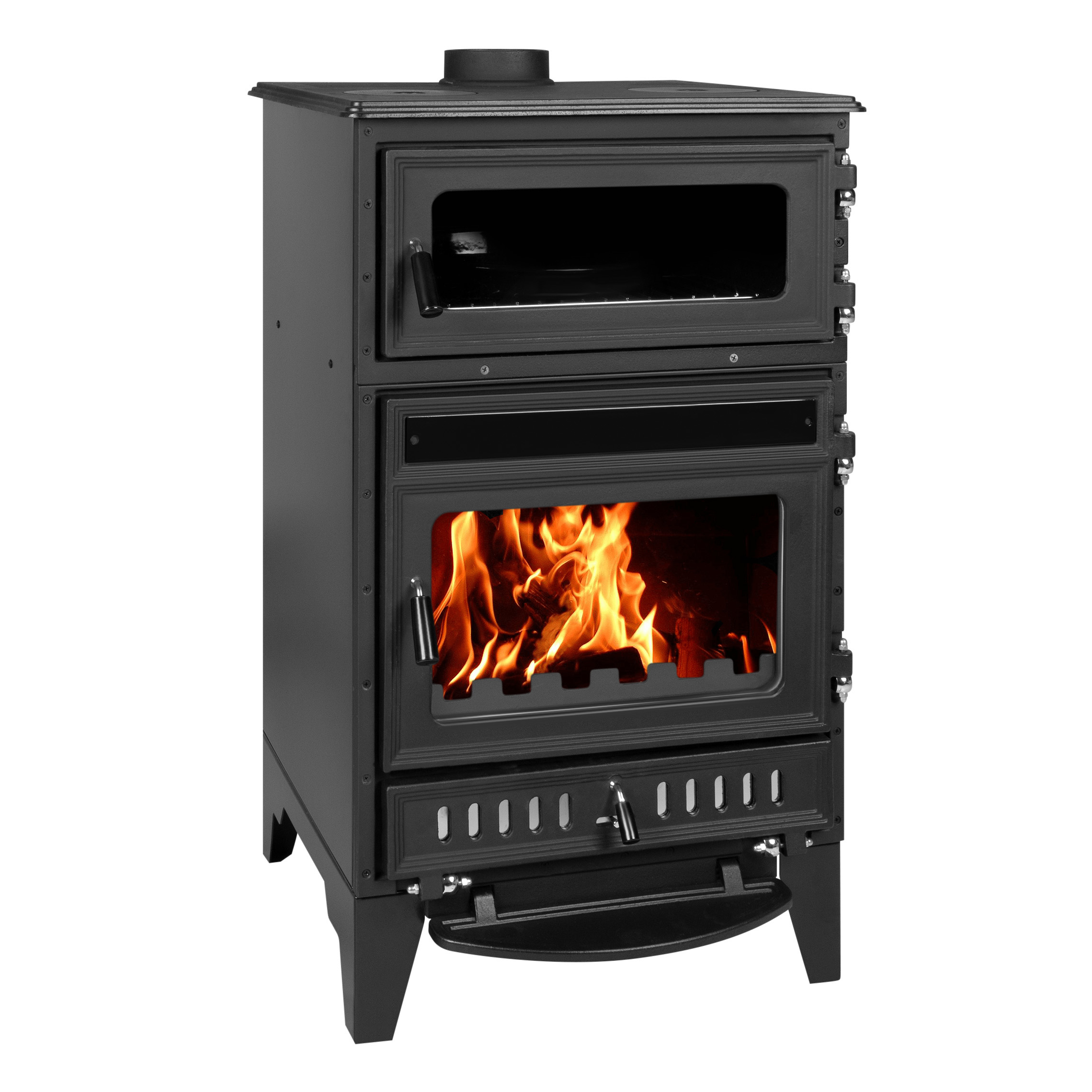 BRUNO® Kaminofen Anika mit Backfach schwarz 15kW