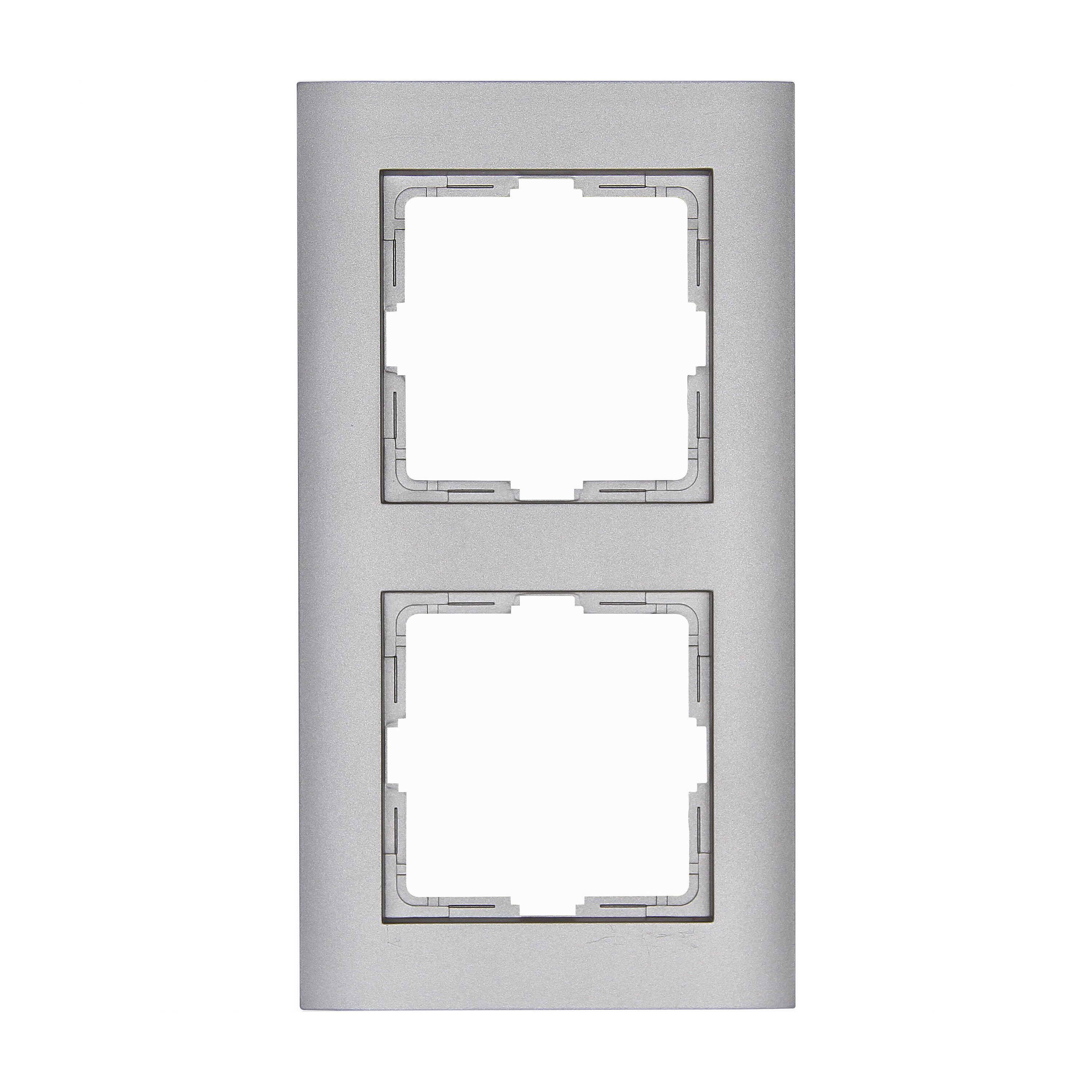 ATHENIS IP44 – 2-fach Abdeckrahmen stahl