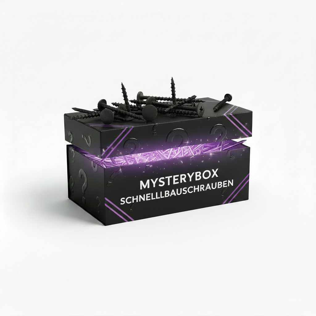 Mysterybox Schnellbauschrauben schwarz Wert ca. 120,-- €