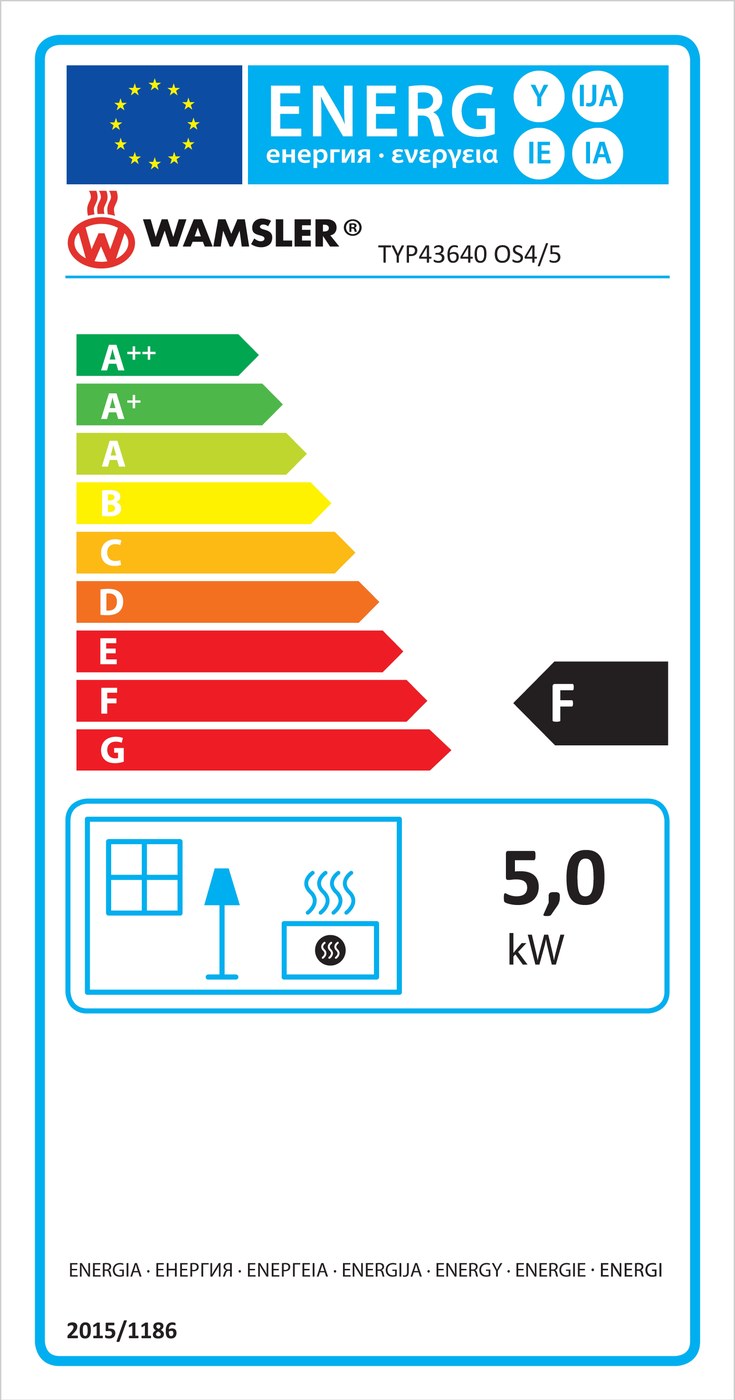 Energielabel Wamsler Ölofen OS 4/5 Vario kaschmir 5 kW
