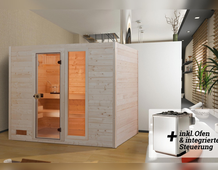 Weka Sauna VALIDA 9,0 kW K Gr.4 Glastür mit Fenster