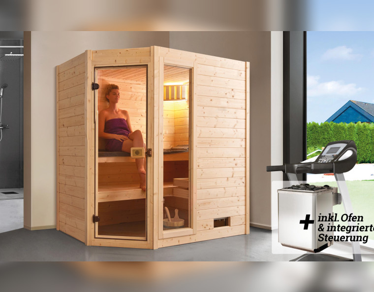 Weka Sauna VALIDA 5,4 kW K Gr.1 Glastür mit Fenster