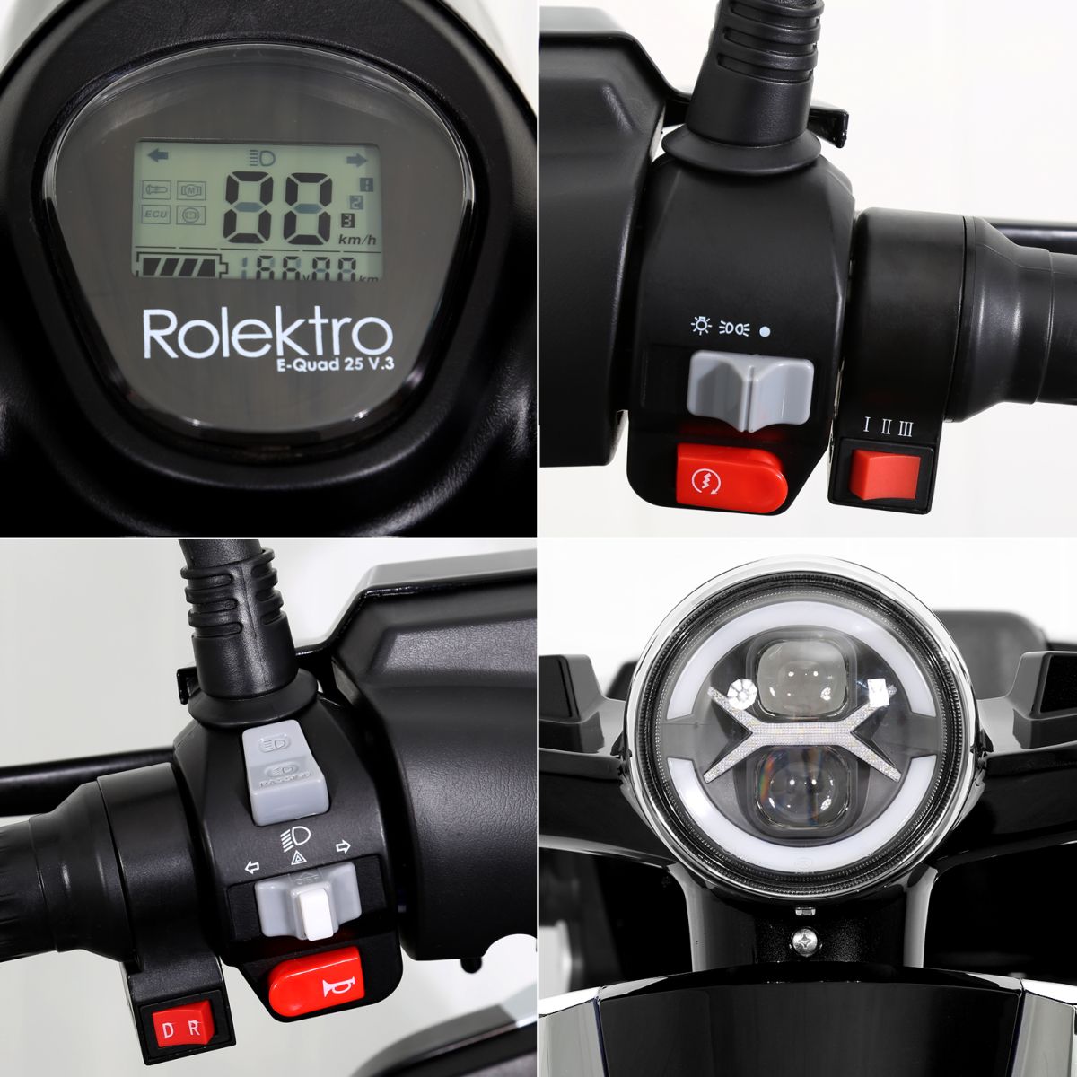 Seniorenmobil Elektromobil Elektroroller Rolektro Quad 25BG schwarz