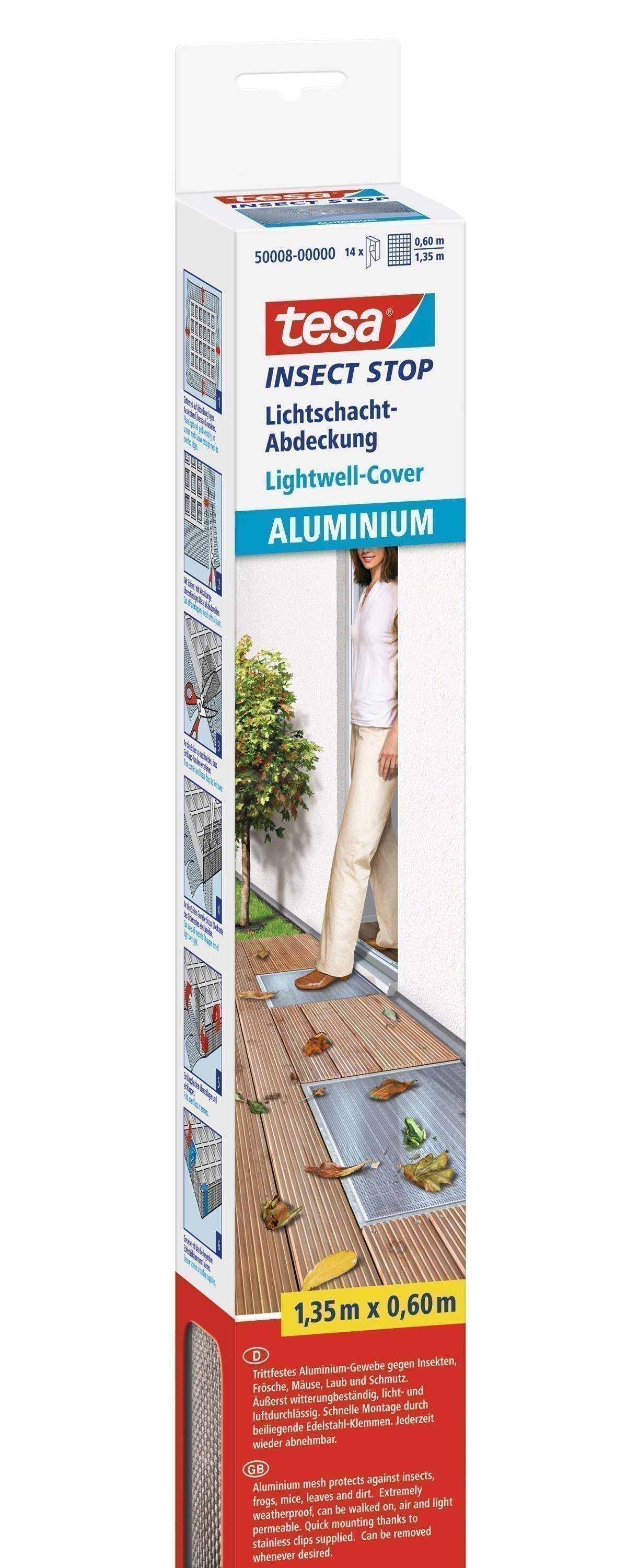 tesa Insect Stop Lichtschachtabdeckung Aluminium 135x60cm
