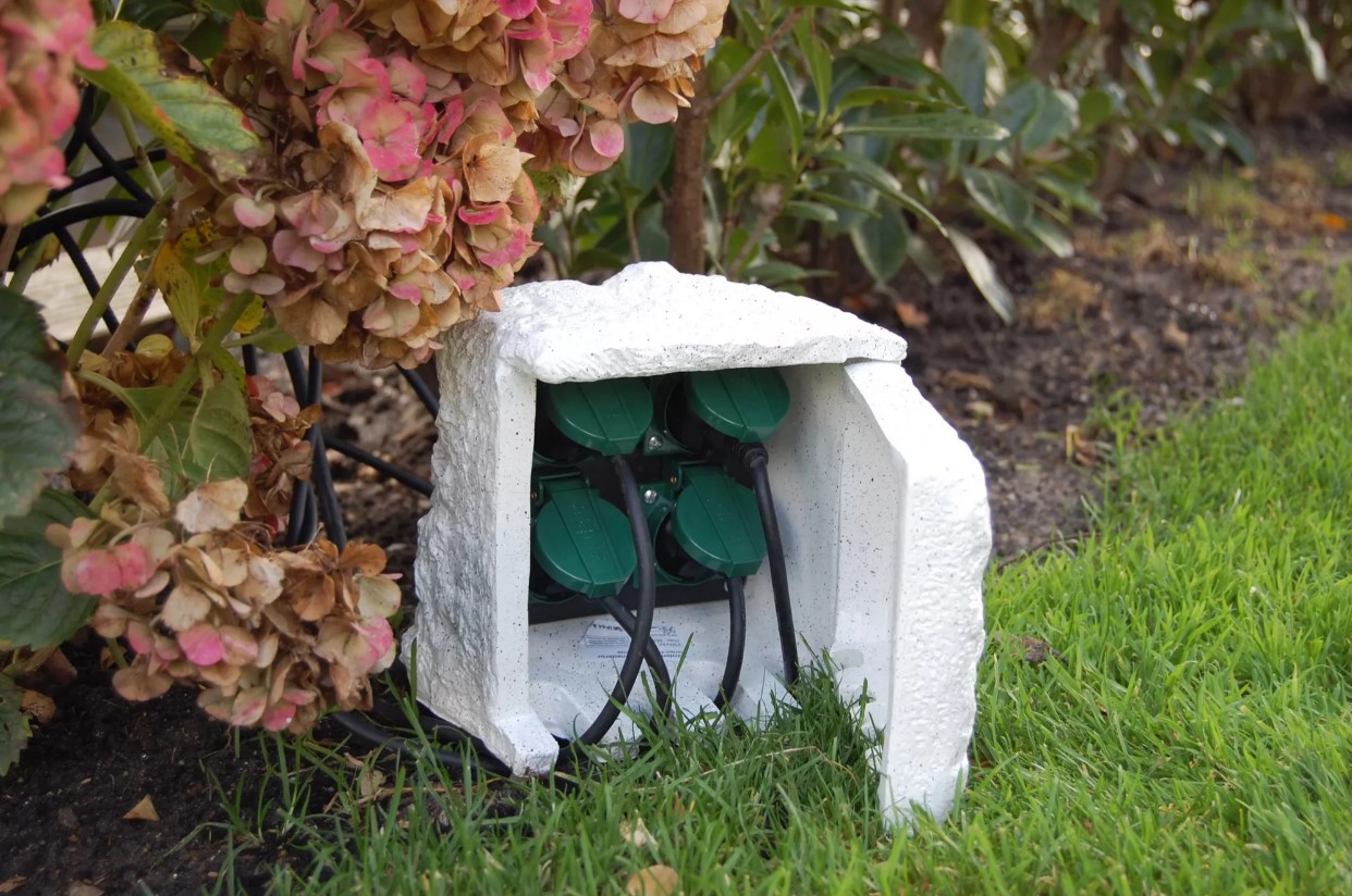 Ubbink Gartensteckdose StoneDecor Steinoptik 4-fach