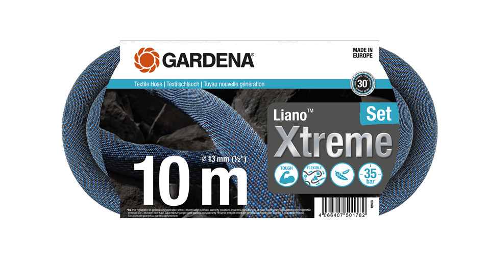 Gardena Textilschlauch Liano Xtreme Set 10m 1/2 Zoll 18460-20