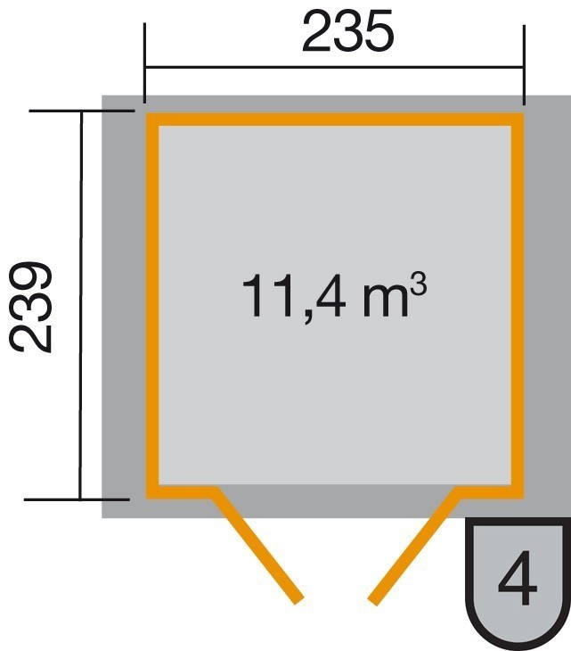 weka Gartenhaus 224 Gr.2, anthrazit, 21 mm, DT