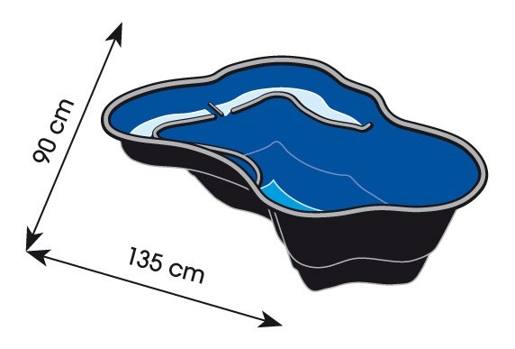 Ubbink Teichbecken Iris SII HDPE 240 L 135x90cm