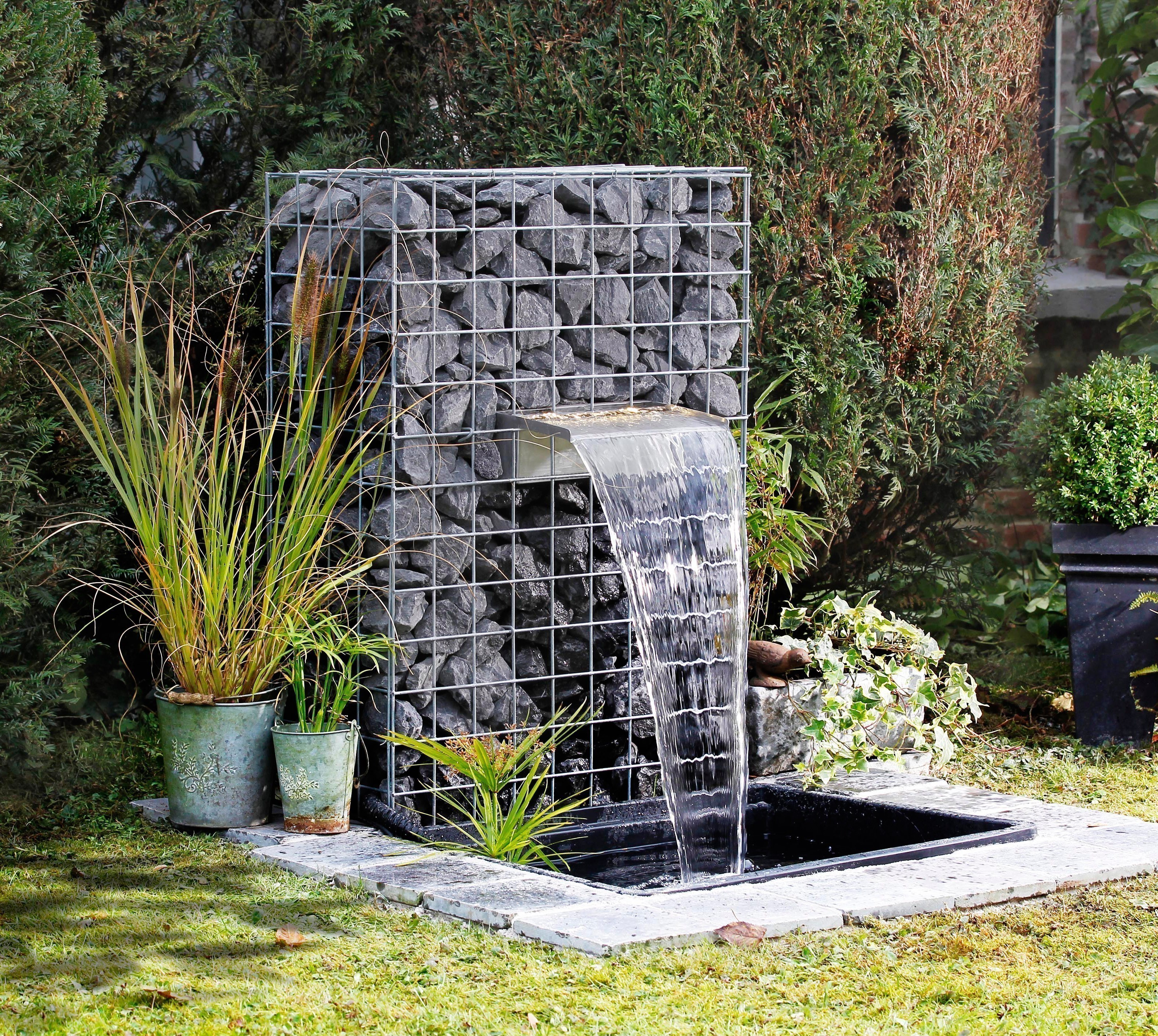 Ubbink Design Wasserfall Element Niagara LED Wall 30cm Edelstahl