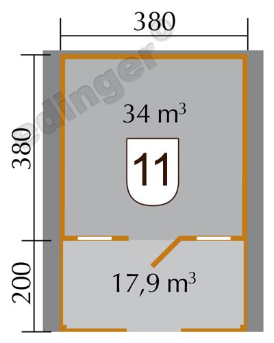 weka Gartenhaus 135 B Gr.2, 45 mm, VT, ET, 2 EF