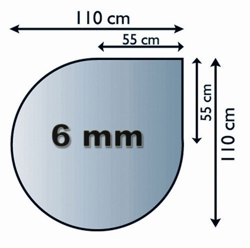 Funkenschutzplatte Glas 6mm Lienbacher Tropfen 110x110cm