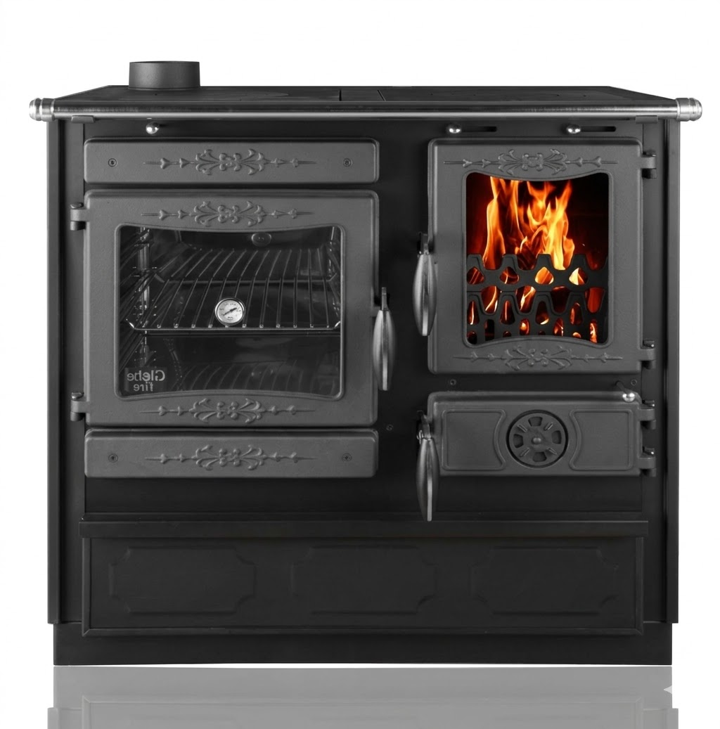 Globe-fire Holzküchenherd Alhena links schwarz 7 kW