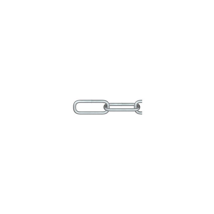 Rundstahlkette C-20 DIN 5685-1, 2 mm langgliedrig, verzinkt, Meterware