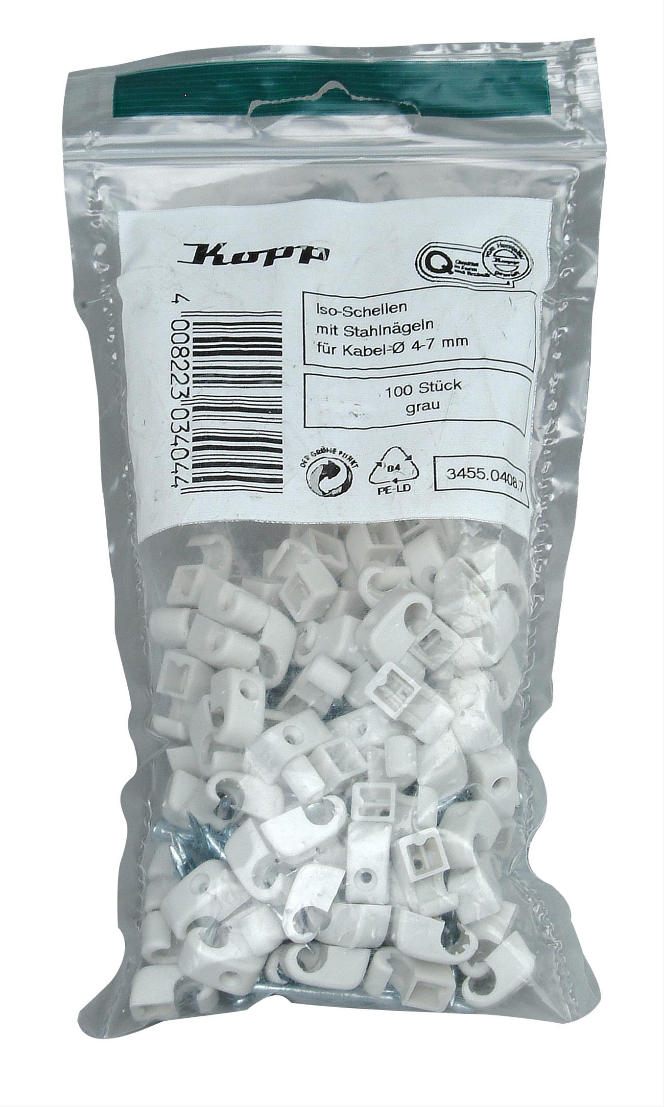 Kopp Iso-Schellen 4 - 7mm mit Stahlnadeln 100Stück