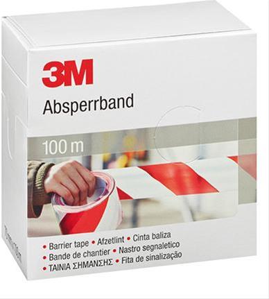 Absperrband 70mm x 100m rot-weiß 3M