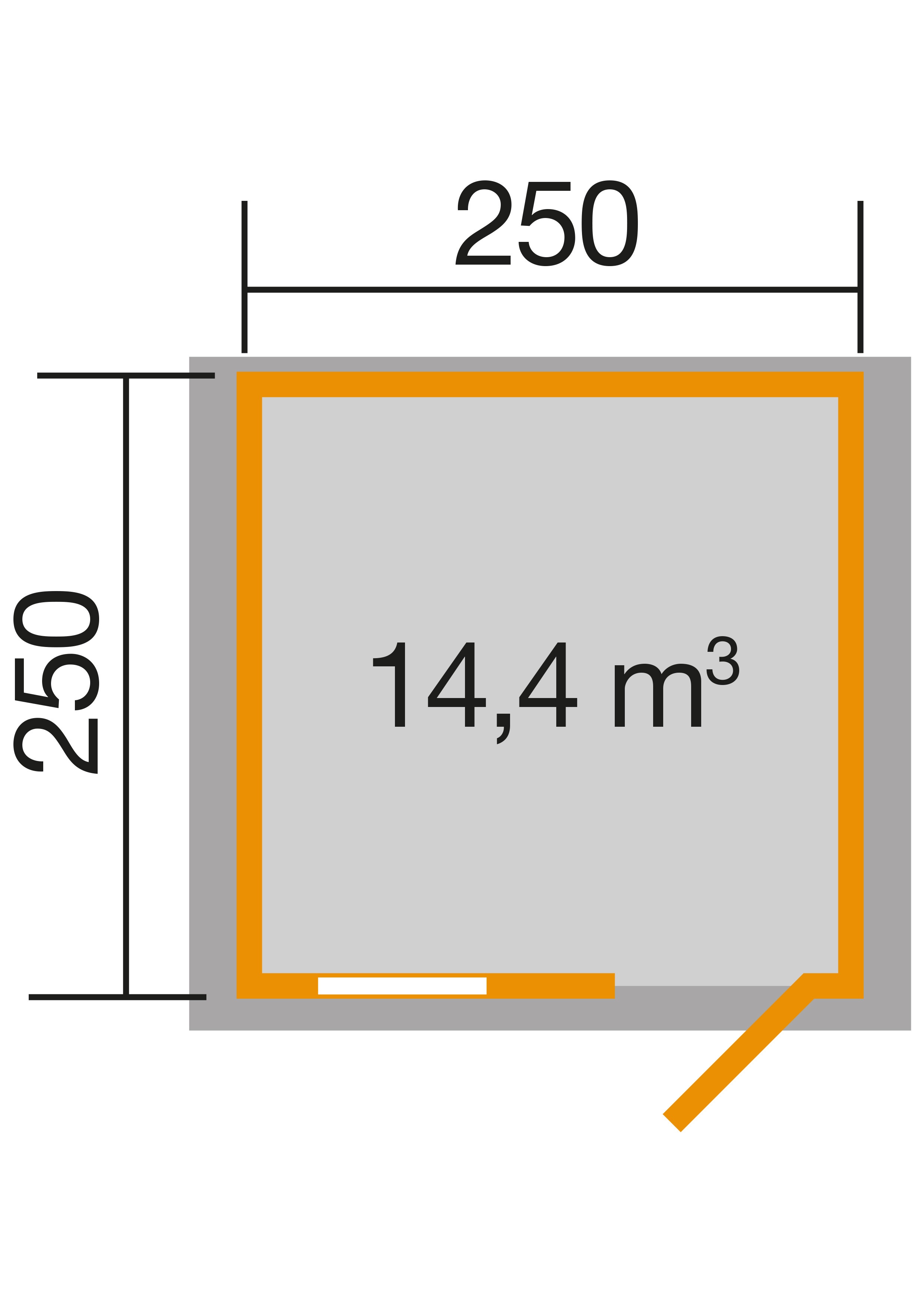 weka Gartenhaus Premium28 FT, 250 x 250