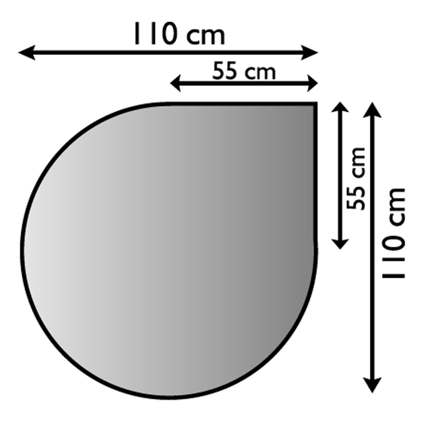 Funkenschutzplatte / Bodenblech Lienbacher schwarz Tropfen 110x110cm