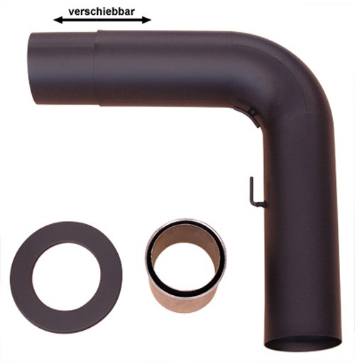 Ofenrohr / Rauchrohr Set1 Fullform Schieberohr Ø150mm Senoth. schwarz