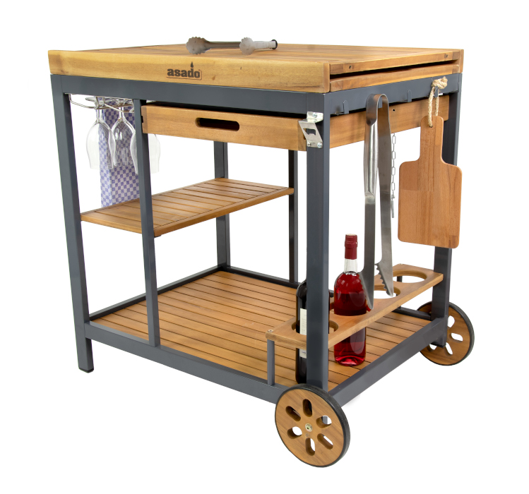 asado® BBQ Grillwagen Ally Akazienholz