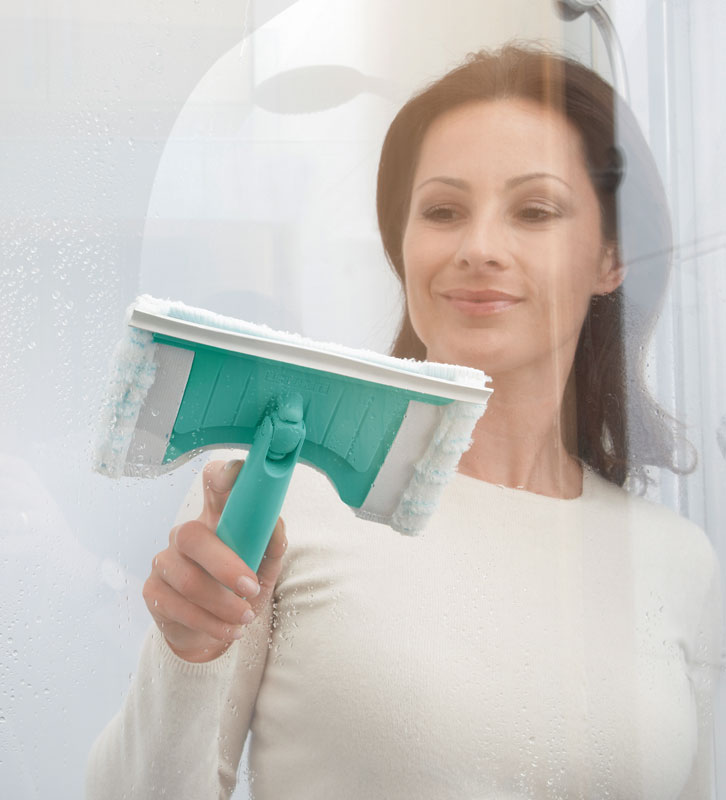 Leifheit Fliesen- und Wannenwischer Flexi Pad mit Teleskopstiel