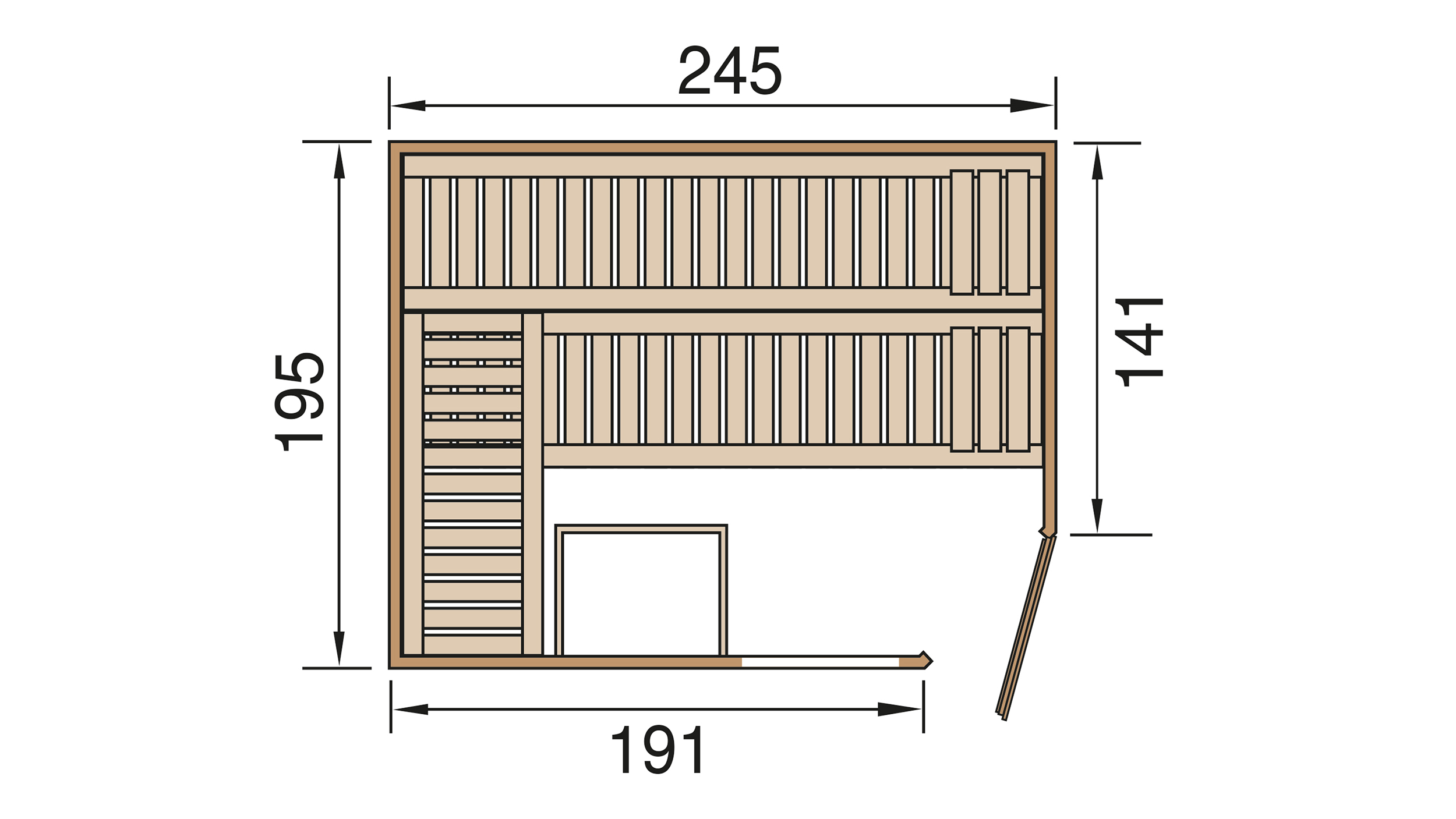 Weka Massivholz Sauna TURKU 3 GTF