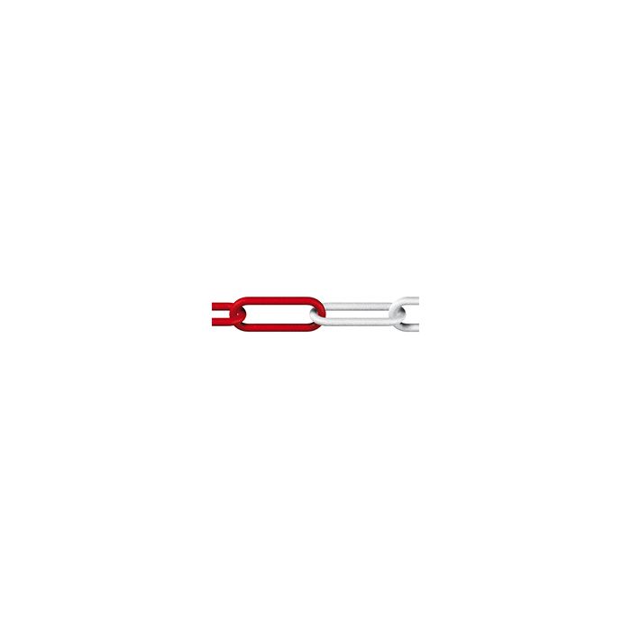 Kunststoff-Absperrkette 6 mm rot/weiß, langgliedrig, Meterware