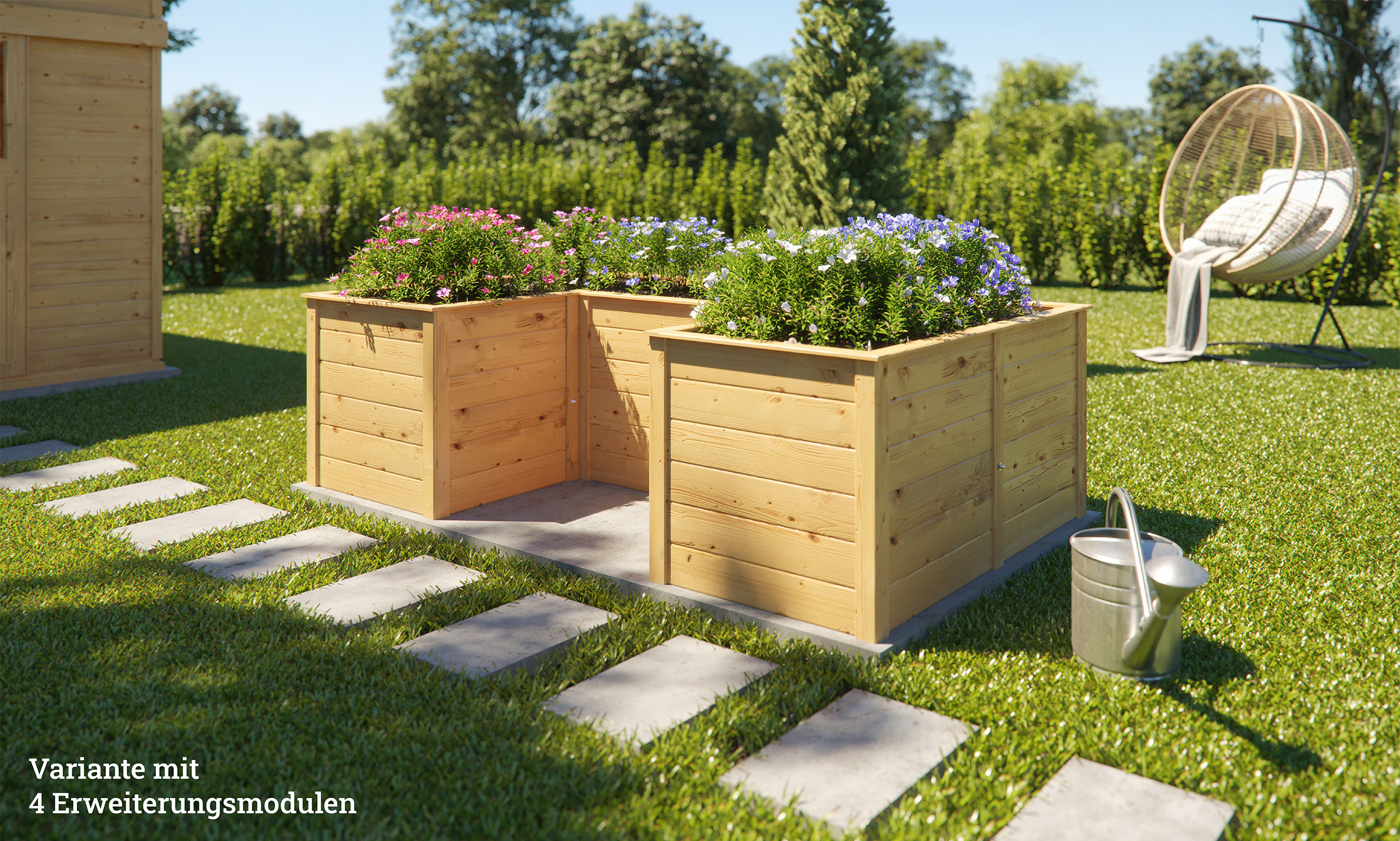 weka Ergänzungssatz Hochbeet Modular, 21 mm, natur
