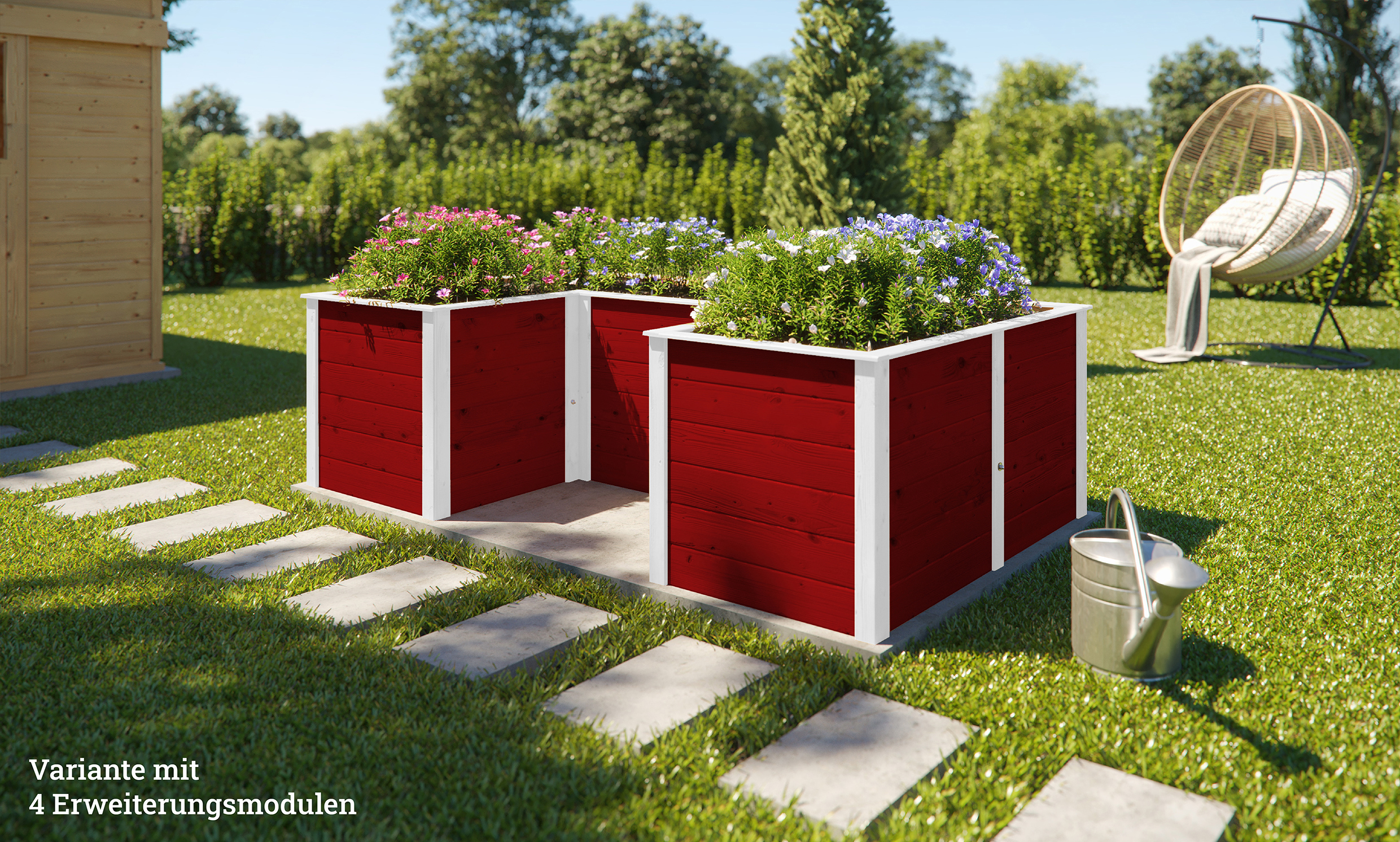 weka Ergänzungssatz Hochbeet Modular, 21 mm, rot