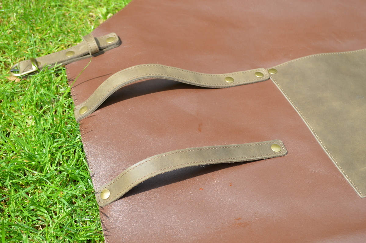 Globe Fire Leder-Grillschürze braun, Unisex, verstellbar