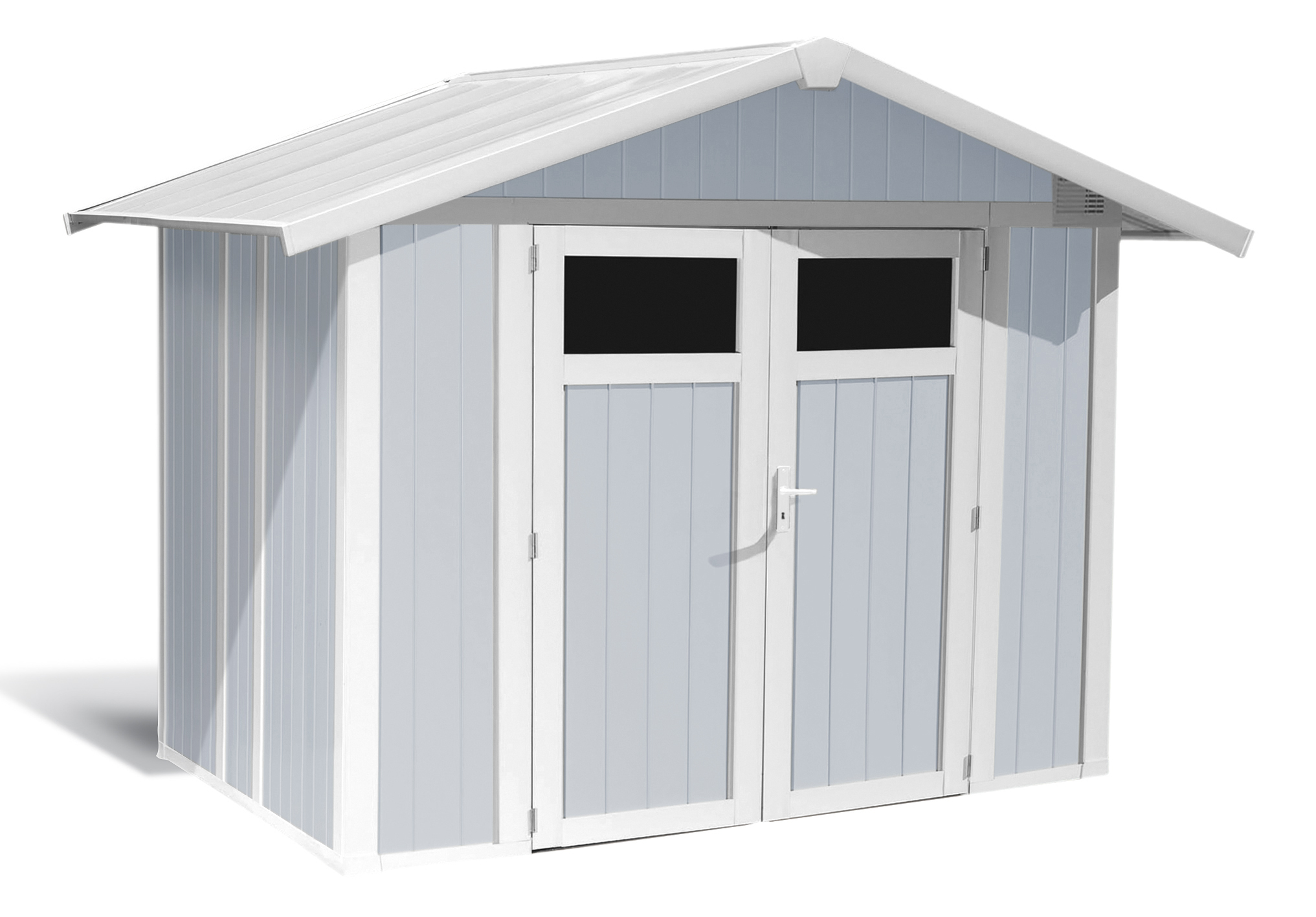 Grosfillex Gerätehaus Utility V 4,9 Kunststoff 242x202cm grau-blau