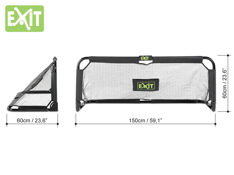 Fußballtor EXIT Panna Tor faltbar 2er Set schwarz 150x60x60cm