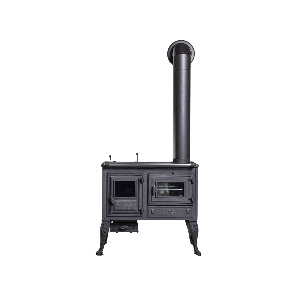 Holzherd Globe-fire Titan raumluftunabhängig Guss schwarz 8,8kW