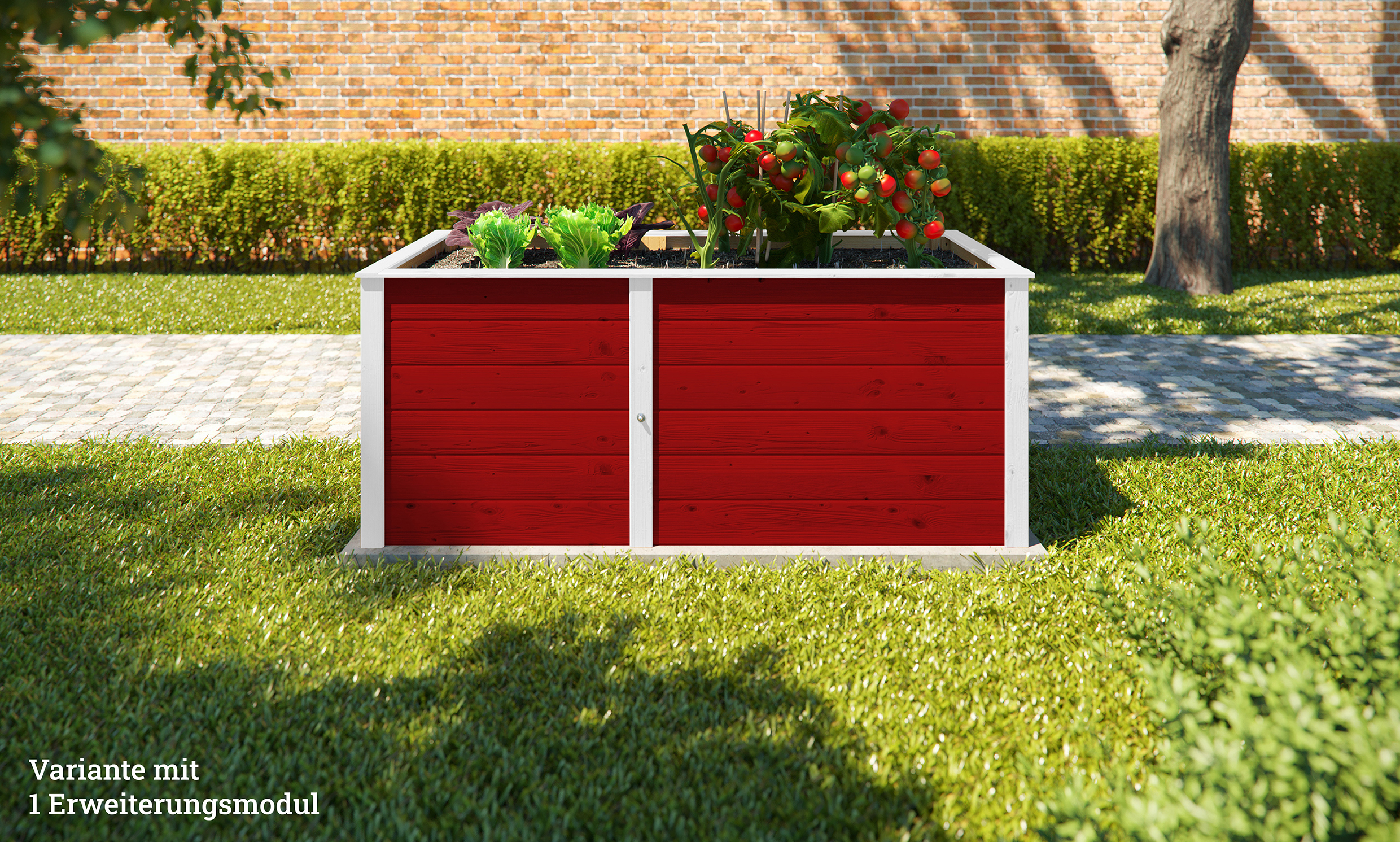 weka Ergänzungssatz Hochbeet Modular, 21 mm, rot