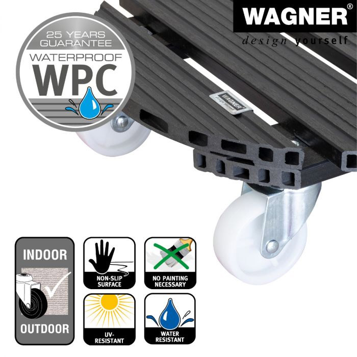 Multiroller Pflanzenroller WPC rund 380 mm für 100 kg