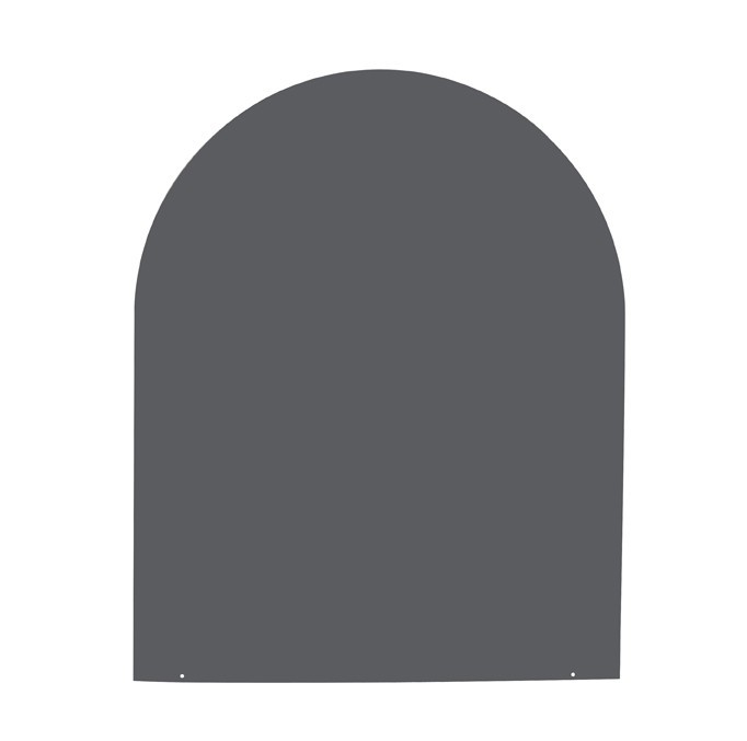 Funkenschutzplatte Stahl grau / schwarz 100x120cm halbrund
