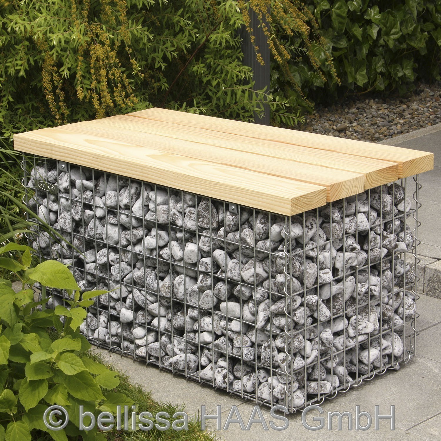 Gartenbank / Steinkorb Gabionen Bank bellissa 105x40x54cm