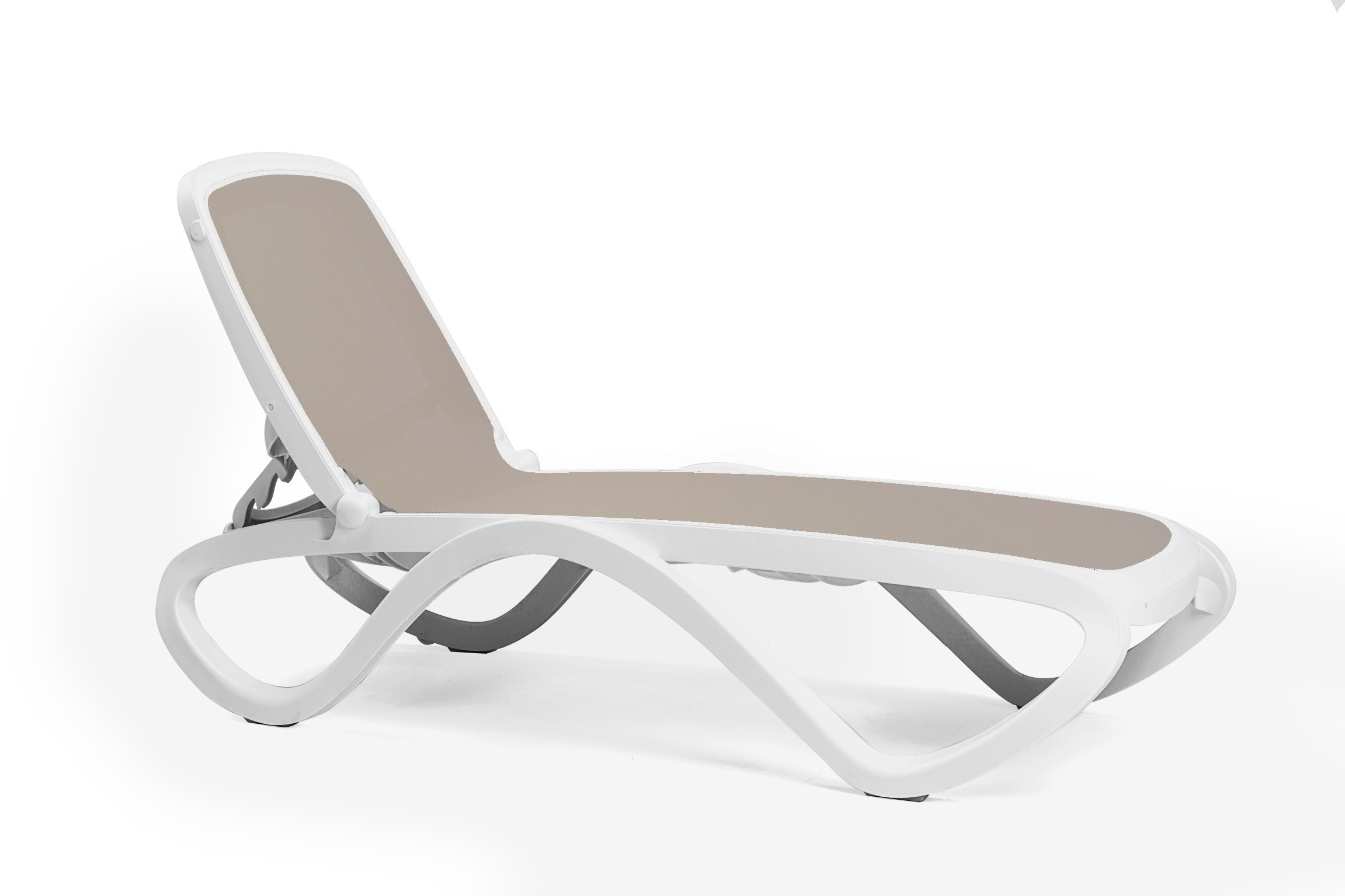 Nardi Gartenliege / Sonnenliege Omega stapelbar bianco / tortora