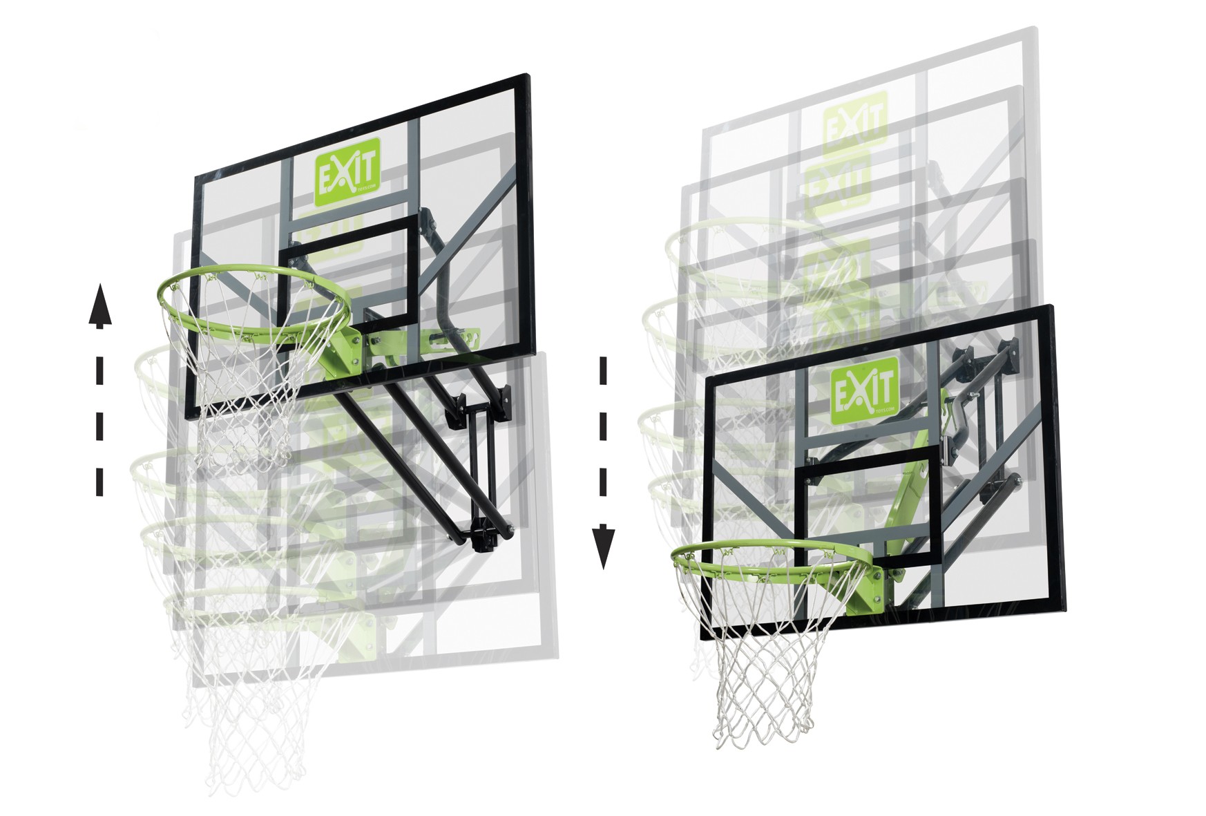 Basketballkorb dunking mit Brett EXIT Galaxy Wall-mount 116x77cm