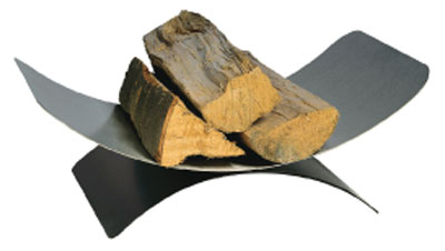 Holzkorb - Holzlege Lienbacher schwarz Edelstahl 15x46x30cm