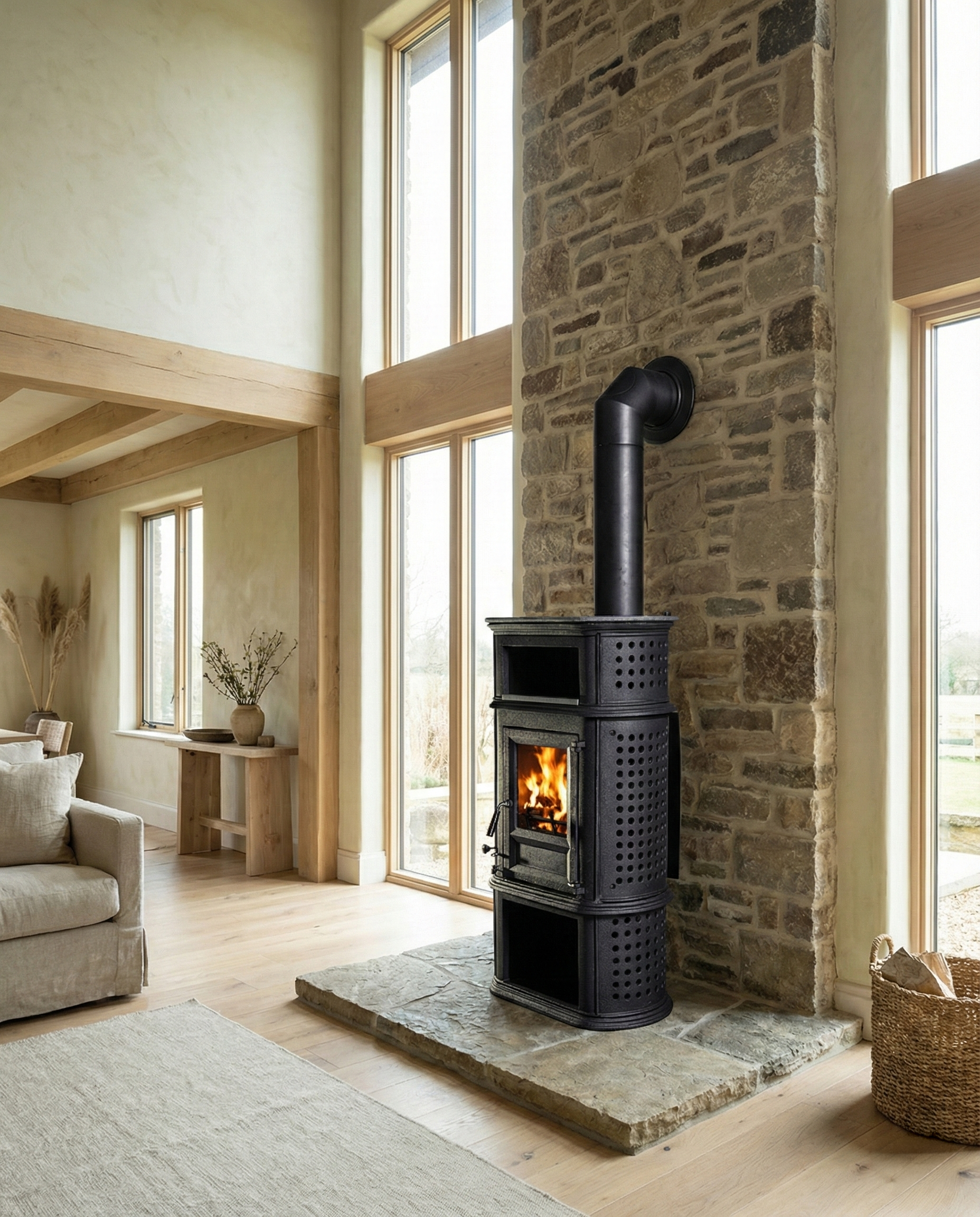 Kaminofen Globe-fire Herculina XL raumluftunabhängig Guss schwarz 6,1k
