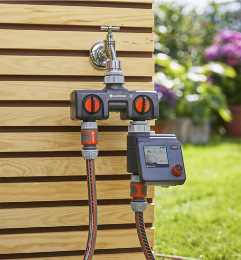GARDENA Bewässerungssteuerung Select + 2-Wege-Verteiler 01893-34